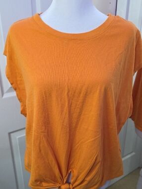 Old Navy Orange Front-Tie Crop Sleeveless Tee Size XL